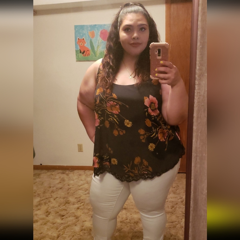 Ashley Stewart FLORAL CAMI BLOUSE 